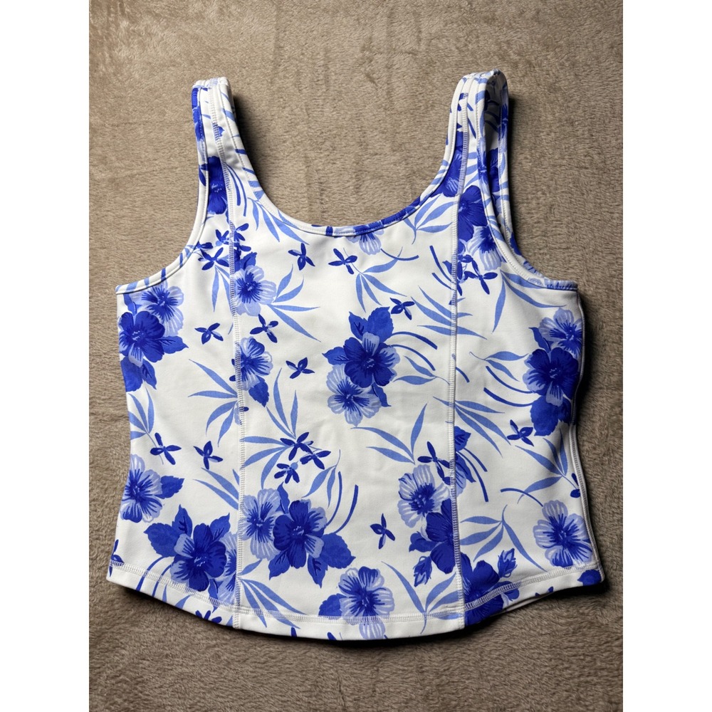 LoveShackFancy Womens Floral Tank Top Size M Cottagecore Coquette Sporty Chic